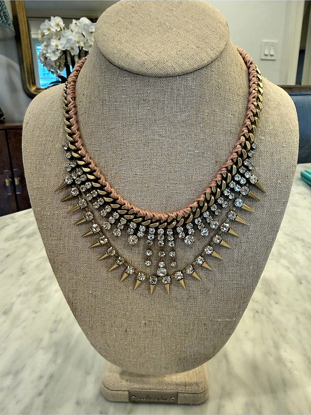 Stella & Dot Merci Necklace | Crystal & Gold Tone Statement Collar